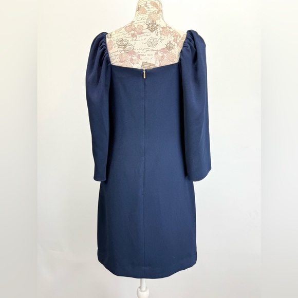 TRINA TURK Blue long flutter sleeve cocktail shift dress size S - Picture 8 of 15